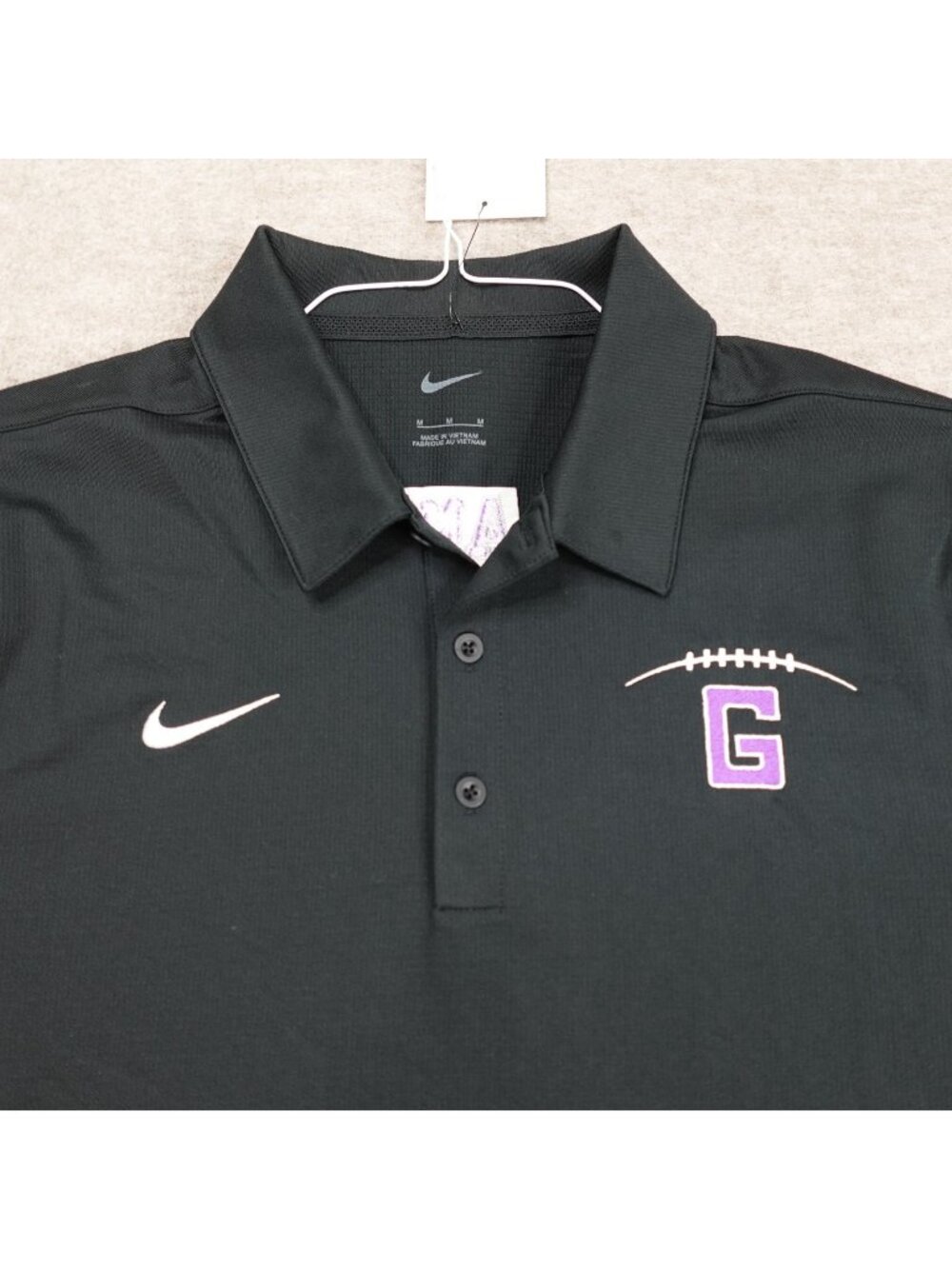 Gonzaga University Polo Shirt Medium Black AMDG Embroidered Nike NEW